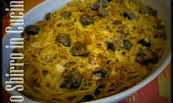 Frittata di pasta con zucca e funghi ( cottura al forno)